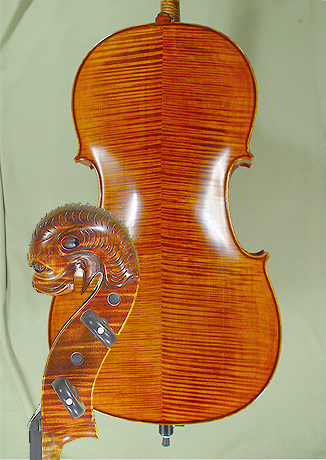 4/4 MAESTRO VASILE GLIGA Relief Wood Carving 'Tyrolean' Scroll Cello * Code: A8238