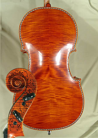 4/4 MAESTRO VASILE GLIGA Rare White Bone and Ebony Inlaid Purfling Cello * Code: B2056