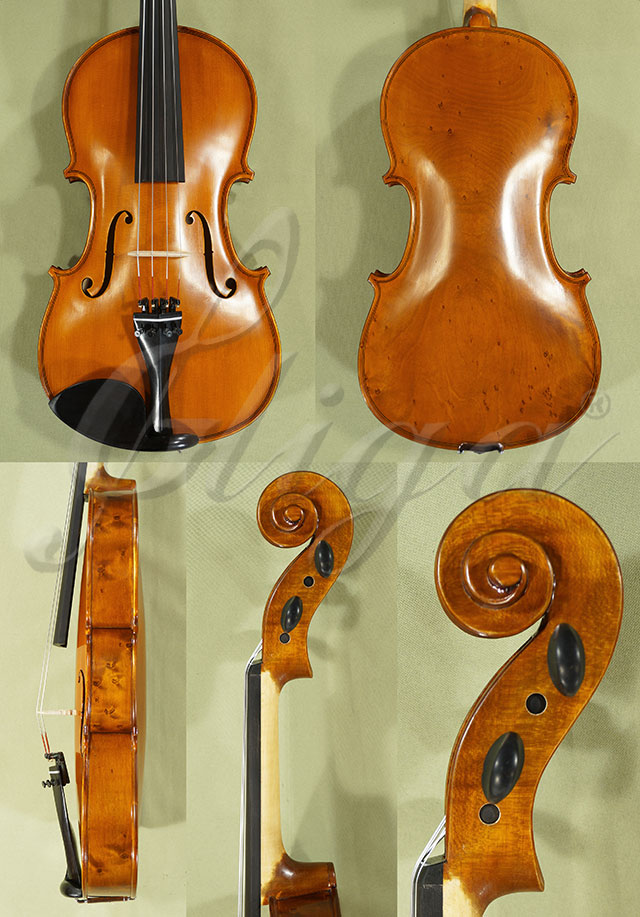 Antiqued 16" School GENIAL 1-Oil Special Birds Eye Maple One Piece Back Viola * Code: B8546