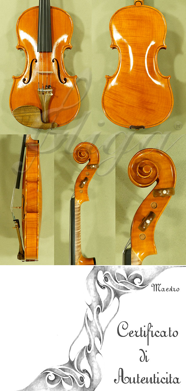 Feel-The-Grain Spirit Varnish 4/4 CERUTI MAESTRO One Piece Back Violin Antonio Ceruti * Code: C5499