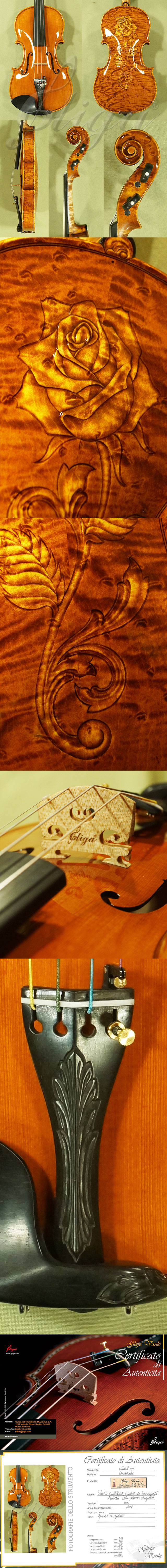 Shiny 4/4 MAESTRO VASILE GLIGA Birds Eye Maple Violin * Code: C5705