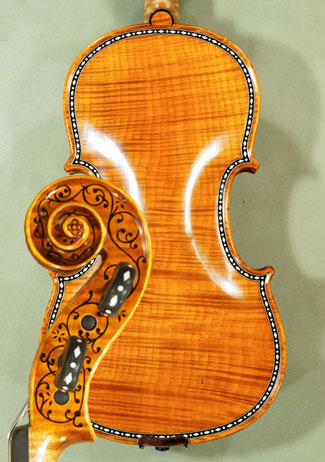 4/4 MAESTRO VASILE GLIGA Rare White Bone and Ebony Inlaid Purfling One Piece Back Violin * Code: C5961